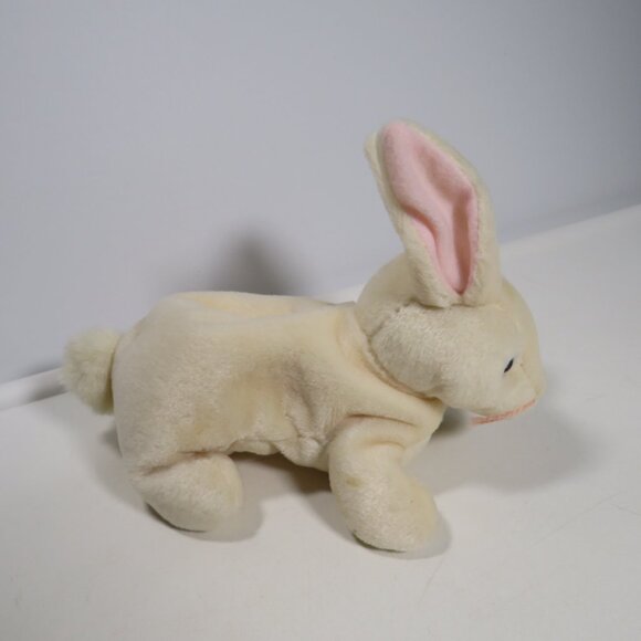 tan TY Beanie Bunny plush Rabbit Nibbler 1999 - Picture 1 of 8